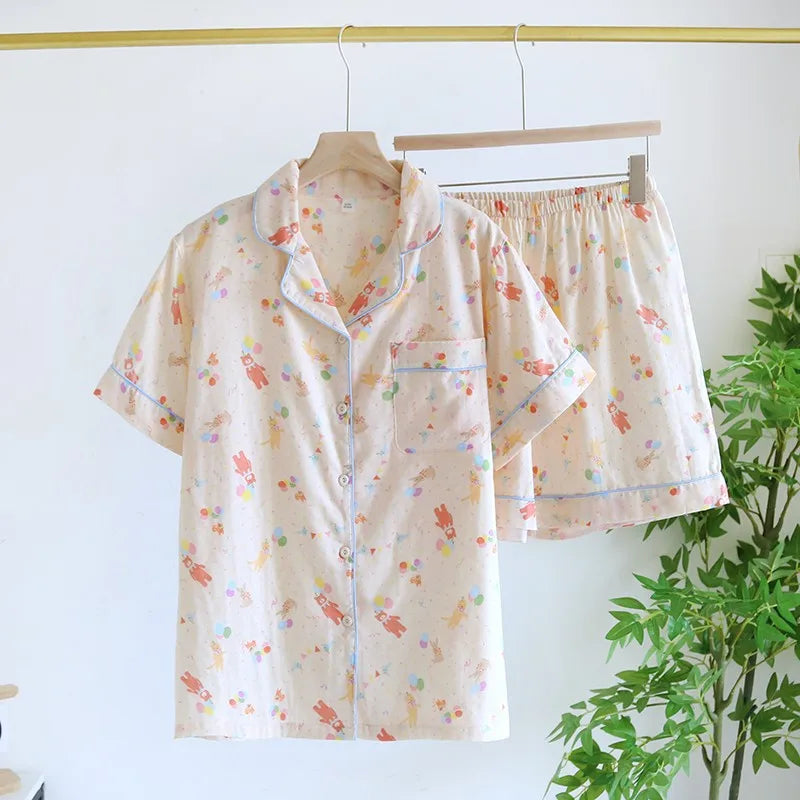 Women Y2K Cotton Pyjama Set