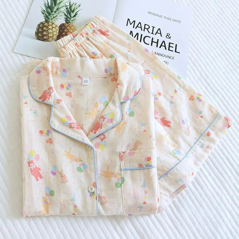 Women Y2K Cotton Pyjama Set