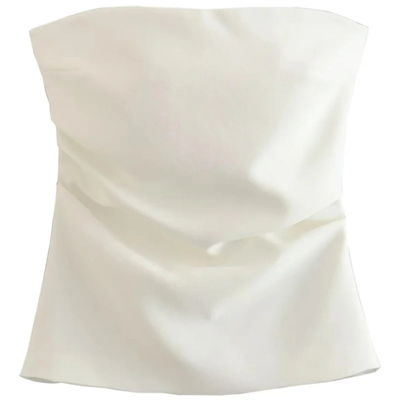 Womens Y2K Bandeau Corset Tube Top