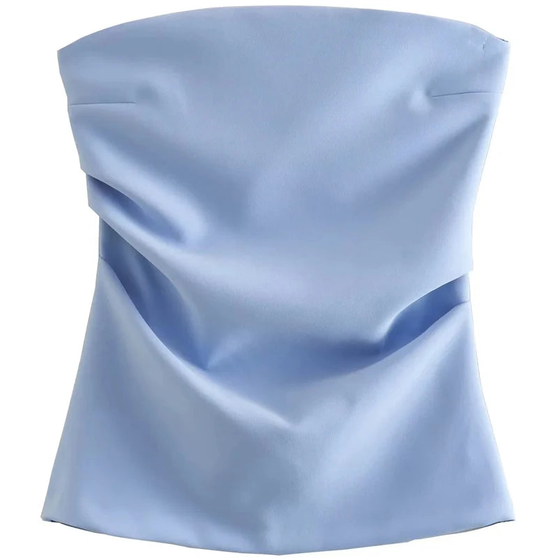 Womens Y2K Bandeau Corset Tube Top