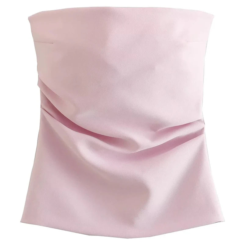 Womens Y2K Bandeau Corset Tube Top