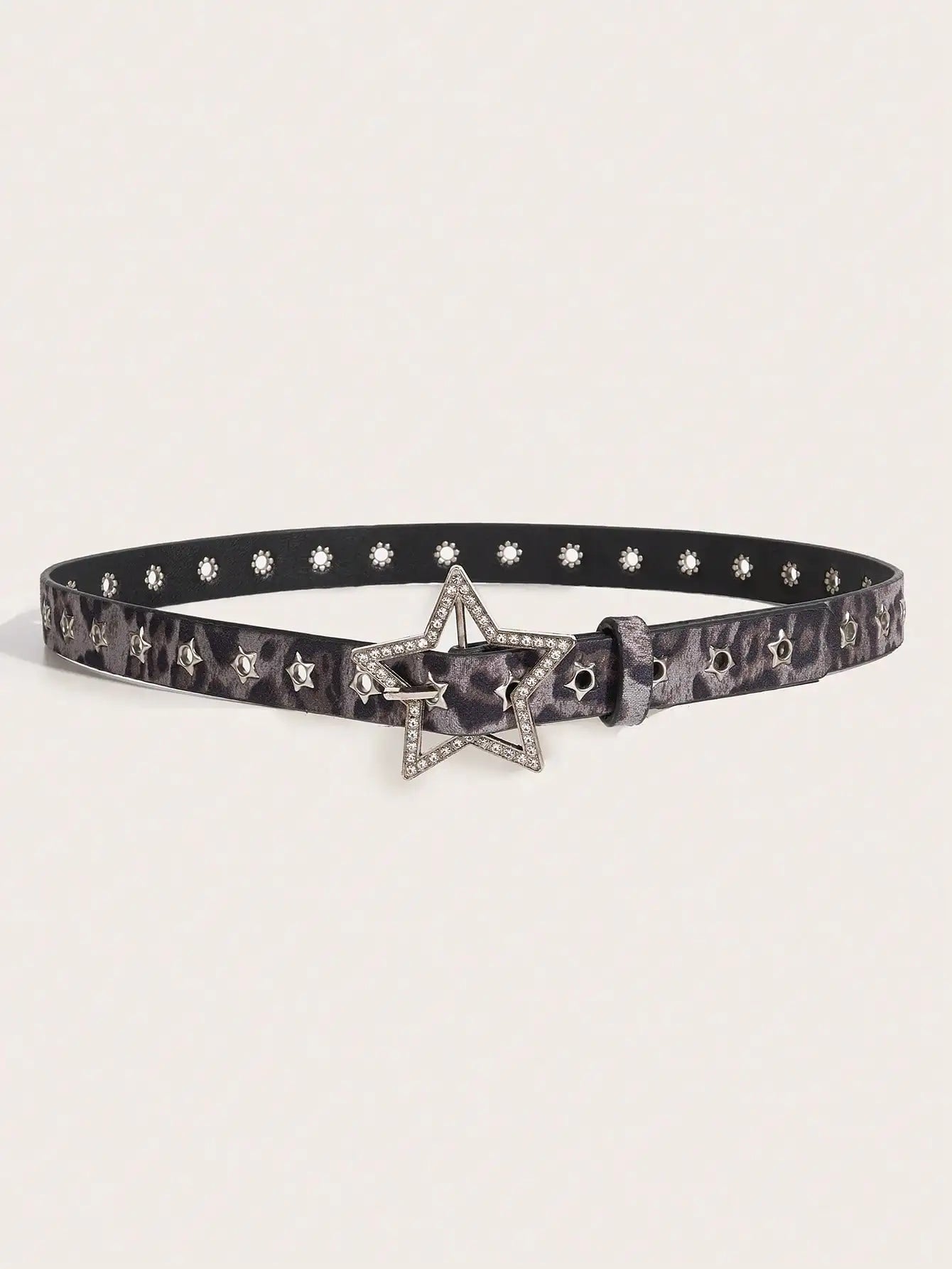 Womens Y2K Star Studded Faux Diamond Belt