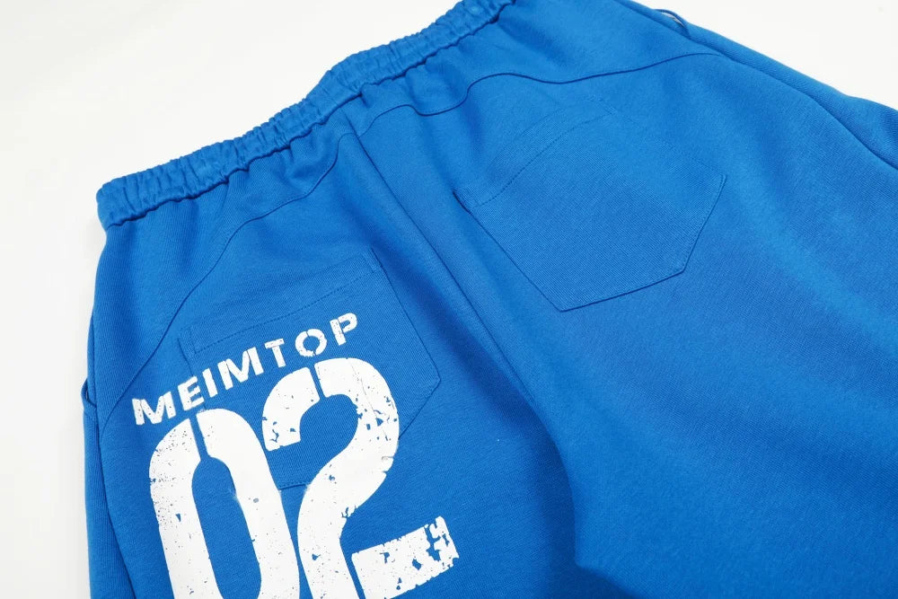 Y2K "02" Graphic Blue Sweatpants Joggers Trousers
