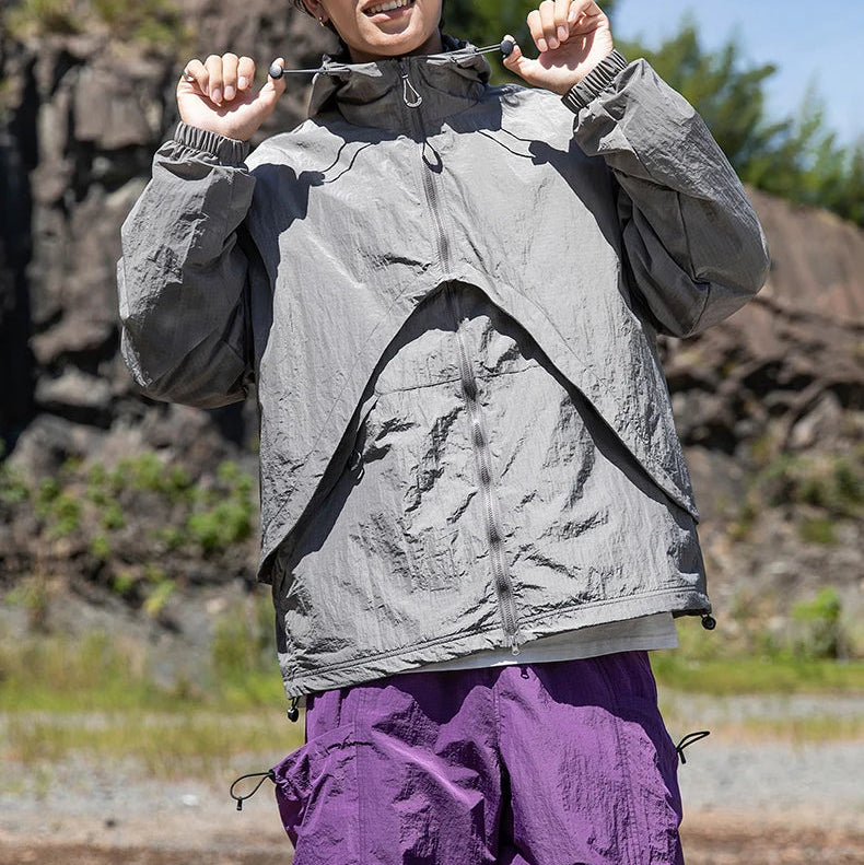 Y2K 2 in 1 Waterproof Windbreaker Jacket Coat