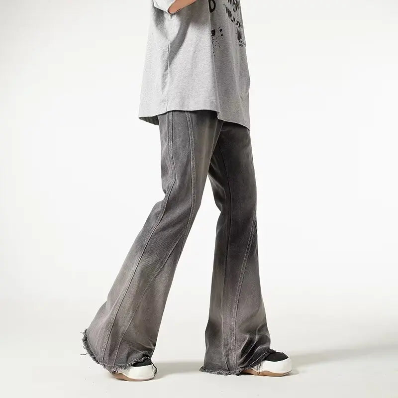 Y2K 2000S Vintage Grey Baggy Flared Jeans