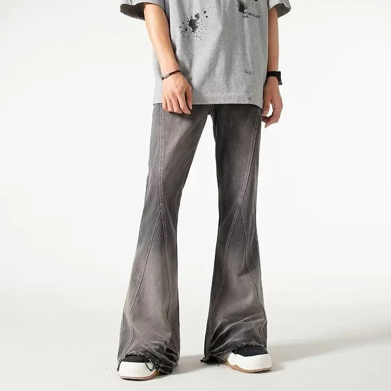 Y2K 2000S Vintage Grey Baggy Flared Jeans