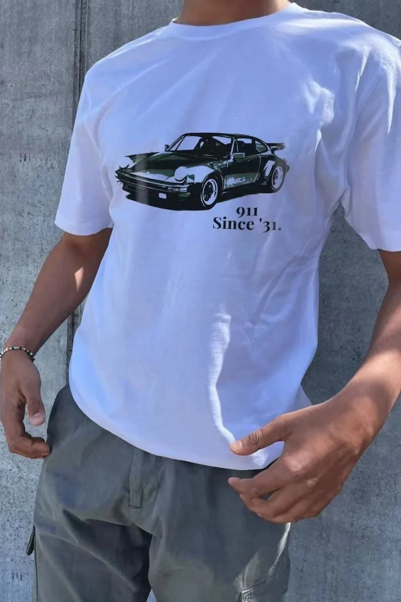 Y2K 911 Retro Racing T Shirt