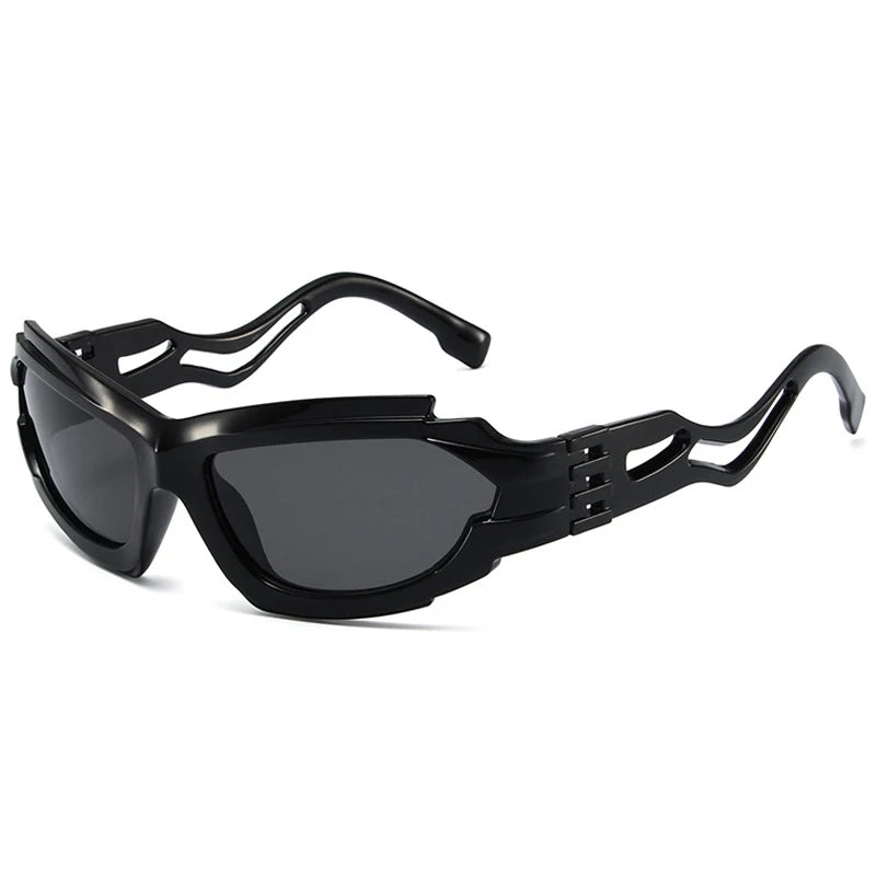 Y2K Abstract Cat Eye Sports Driving Futuristic Sunglasses