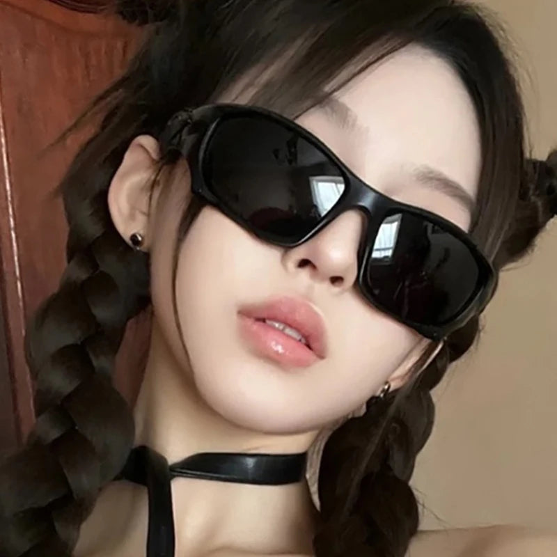 Y2K Abstract Cat Eye Sports Driving Futuristic Sunglasses