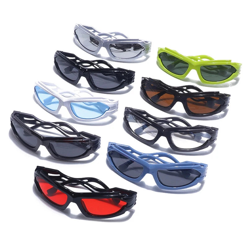 Y2K Abstract Cat Eye Sports Driving Futuristic Sunglasses