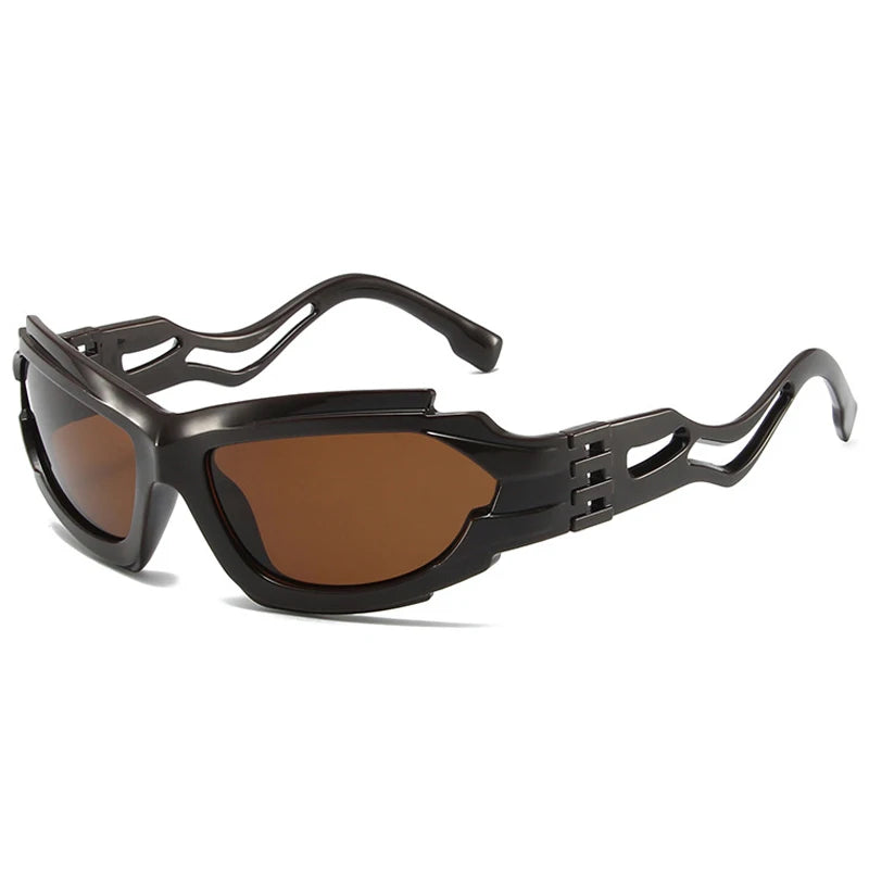 Y2K Abstract Cat Eye Sports Driving Futuristic Sunglasses