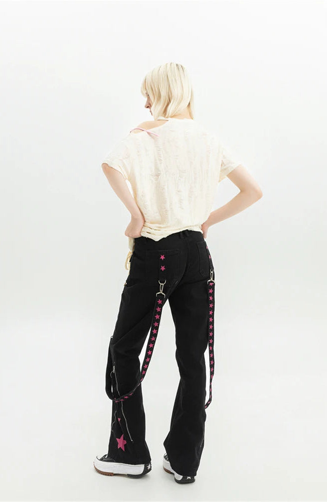 Y2K Accessorised Baggy Cargo Jeans