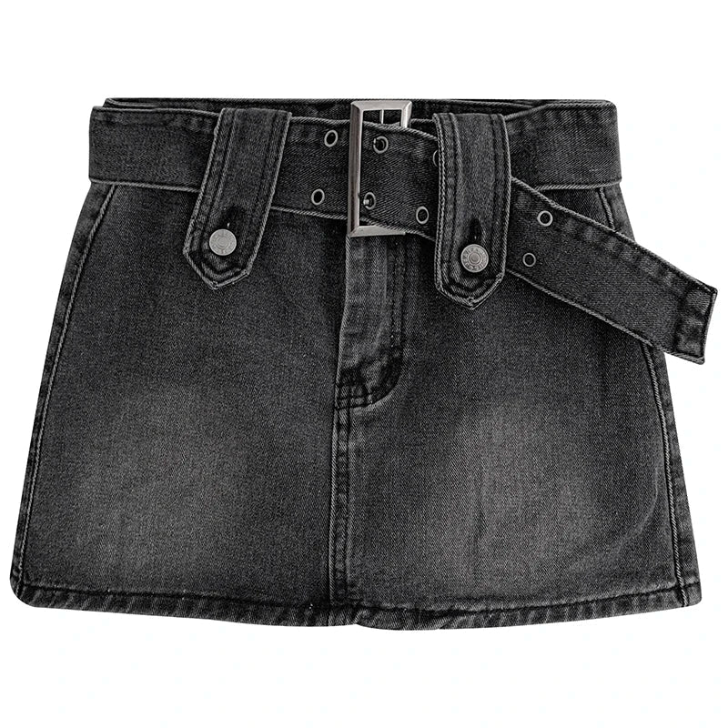 Y2K Acubi Denim Dark Mini Skirt