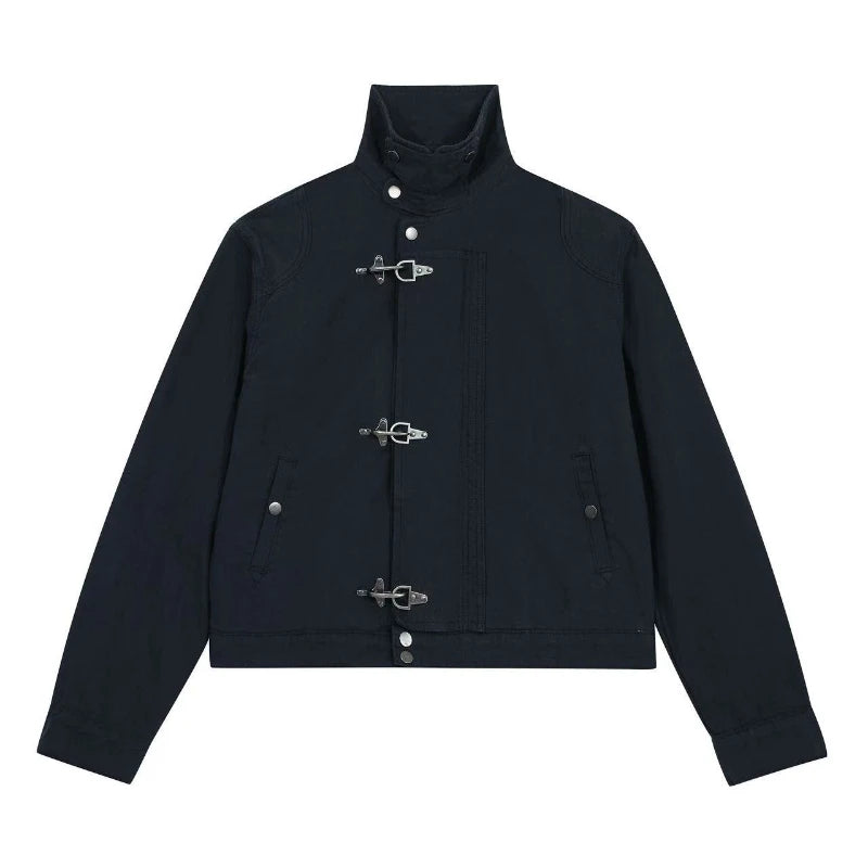 Y2K Airplane Button Collared Jacket