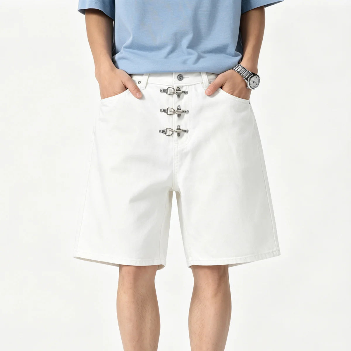 Y2K Airplane Clip Denim Shorts Jorts