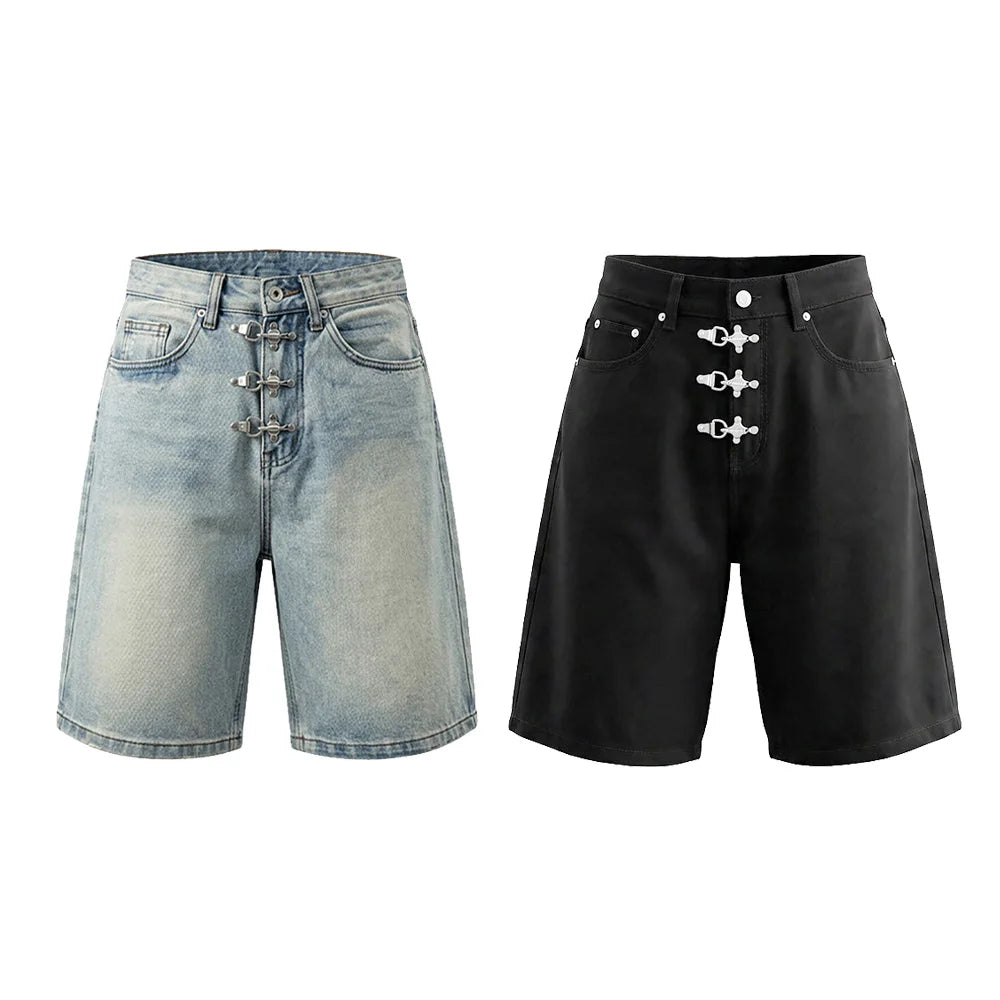 Y2K Airplane Clip Denim Shorts Jorts