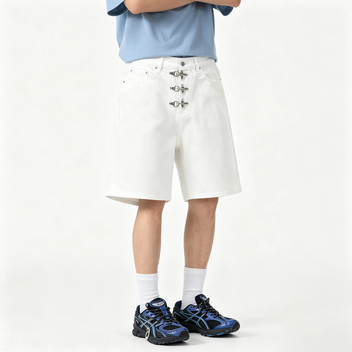 Y2K Airplane Clip Denim Shorts Jorts