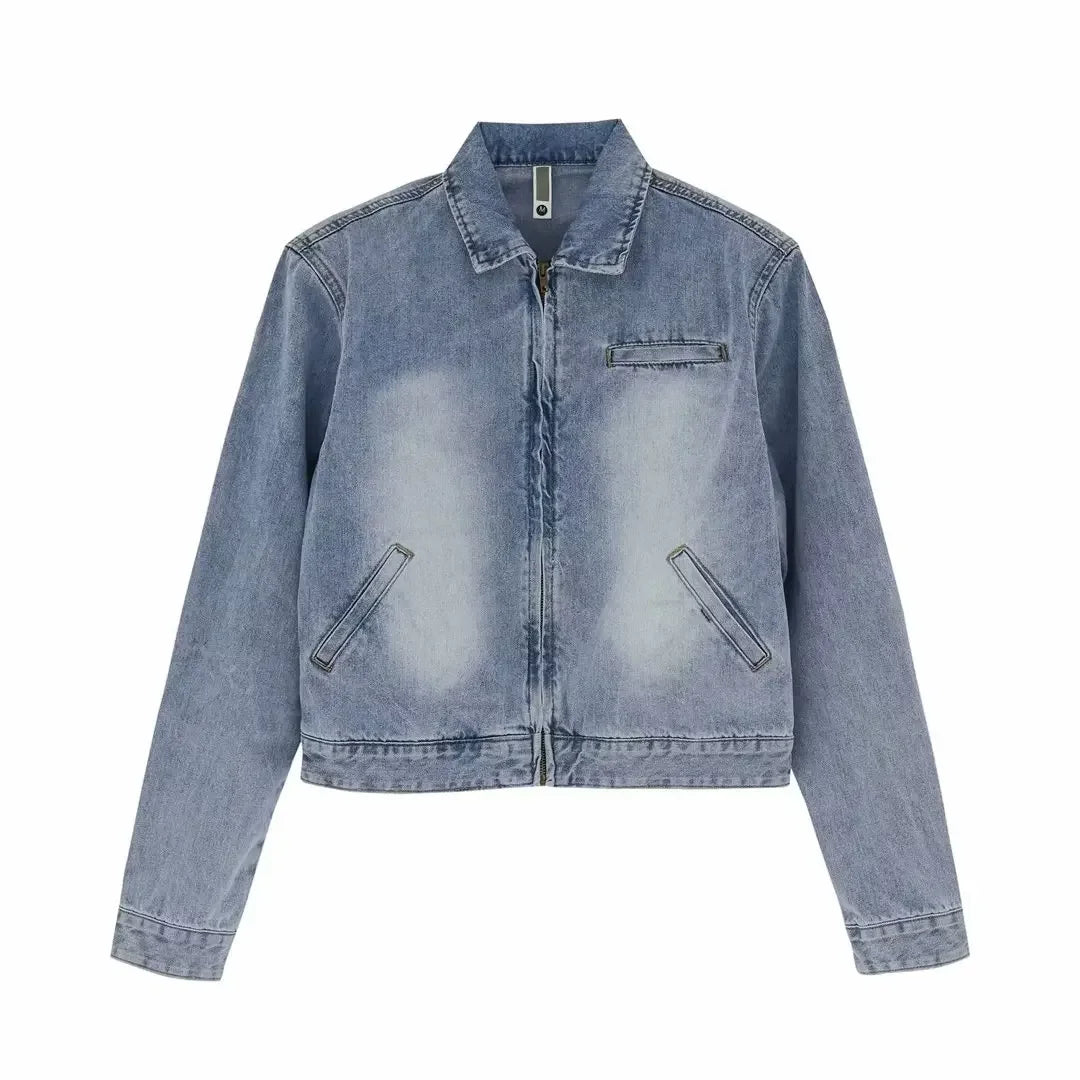 Y2K American Vintage Washed Denim Jacket