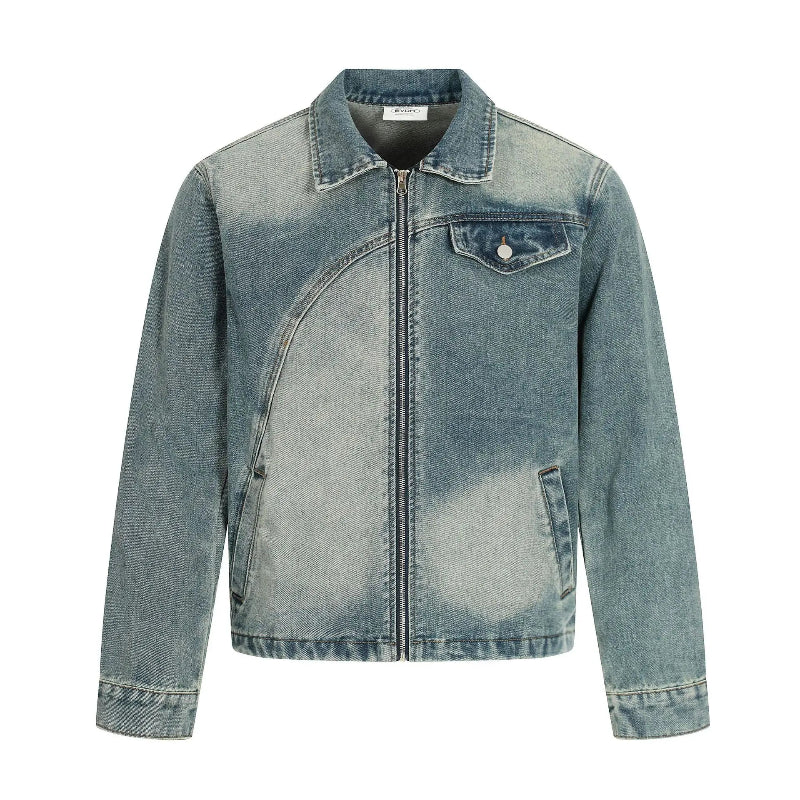 Y2K American Washed Distress Denim Jacket