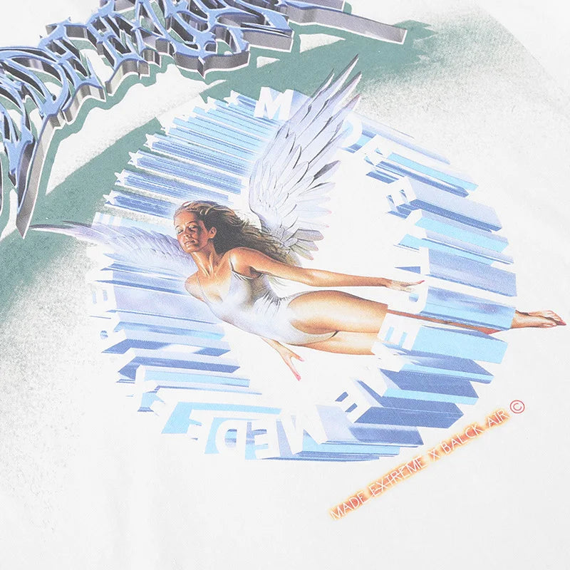 Y2K Angel Ascension Graphic Long Sleeve Top