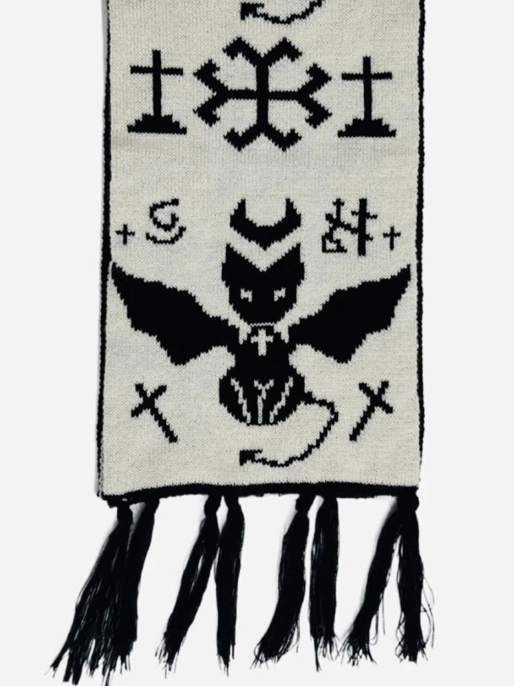 Y2K Angellic Devil Graphic Shawl Scarf