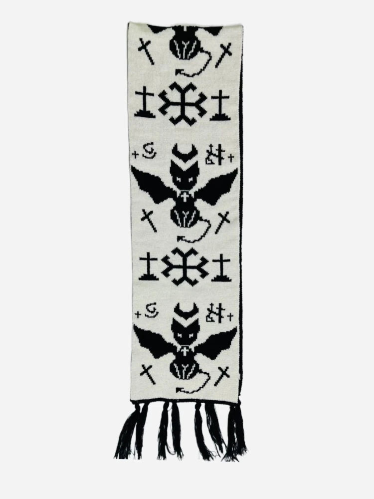 Y2K Angellic Devil Graphic Shawl Scarf