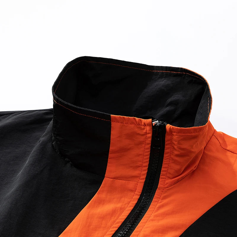 Y2K Athleisure Irregular Zip Shell Windbreaker Jacket