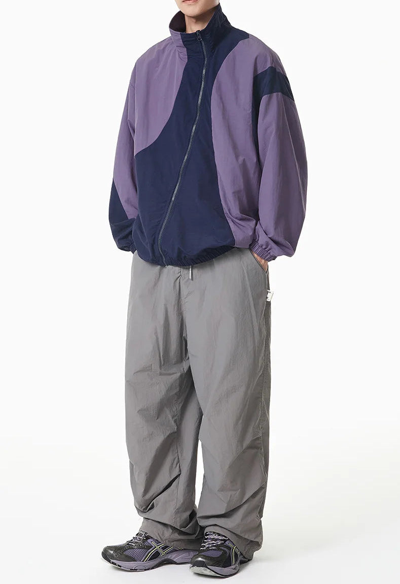Y2K Athleisure Irregular Zip Shell Windbreaker Jacket