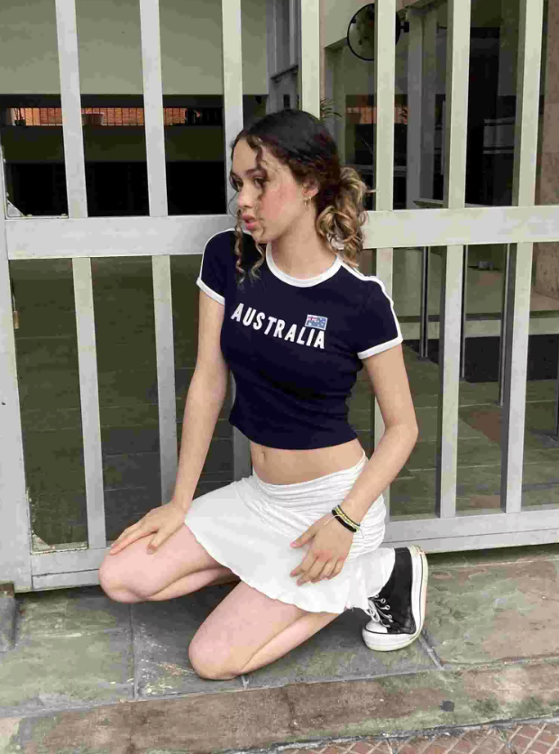 Y2K Australia Crop Top Navy