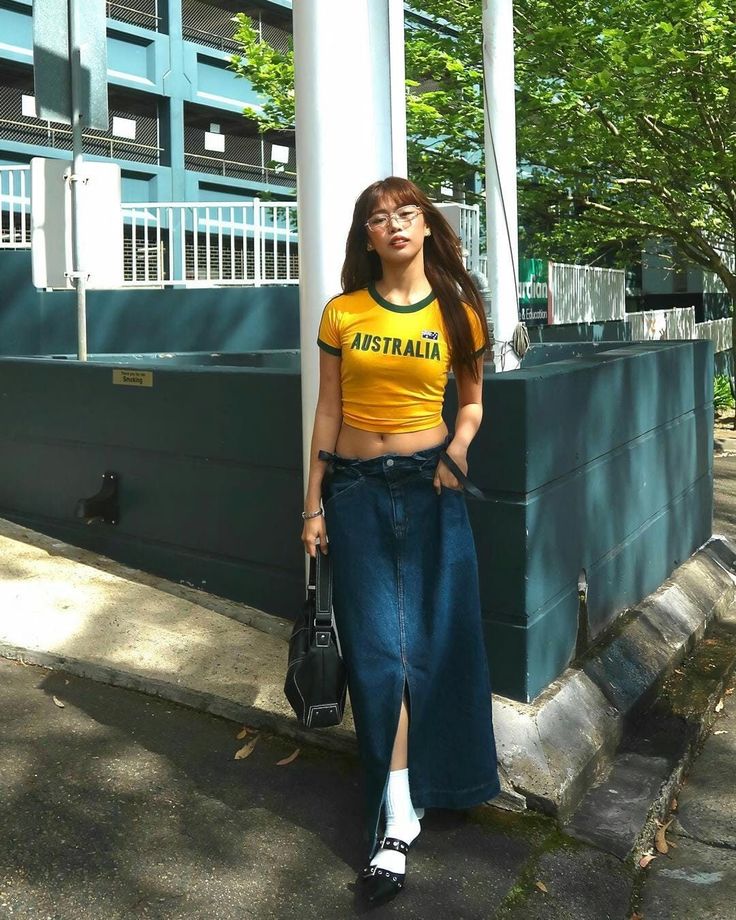 Y2K Australia Crop Top Yellow