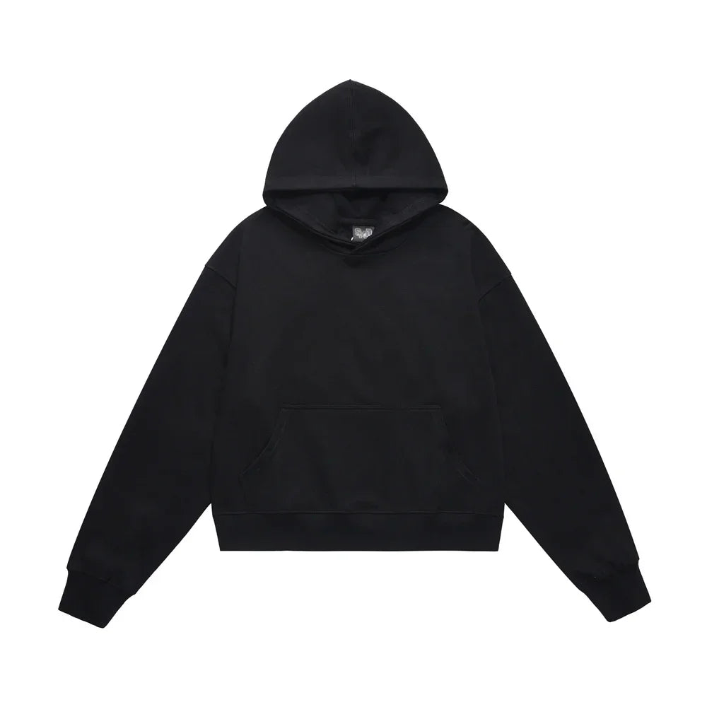 Y2K Autumnal Drop Shoulder Plain Hoodie