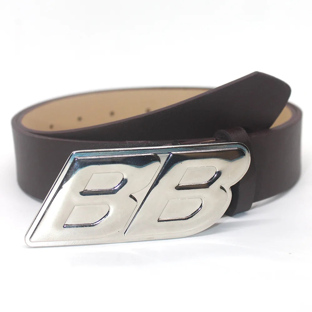 Y2K BB Buckle Leather Belt