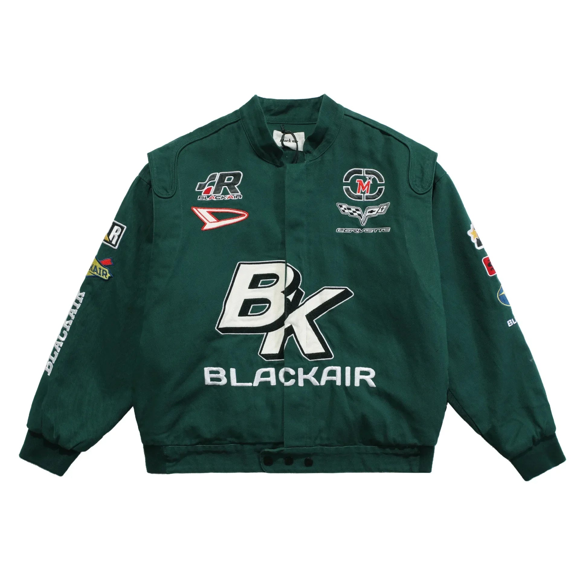 Y2K BK Embroidered Crew Moto Jacket