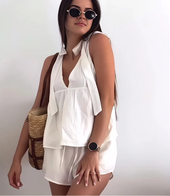 Y2K Backless Halter Low Cut Cami Top