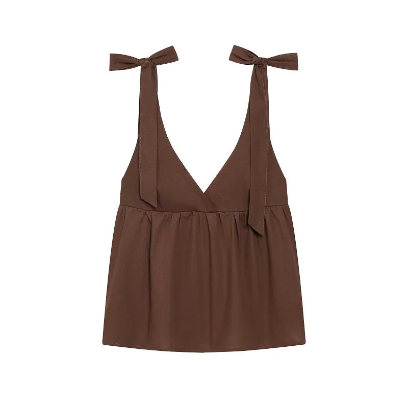 Y2K Backless Halter Low Cut Cami Top