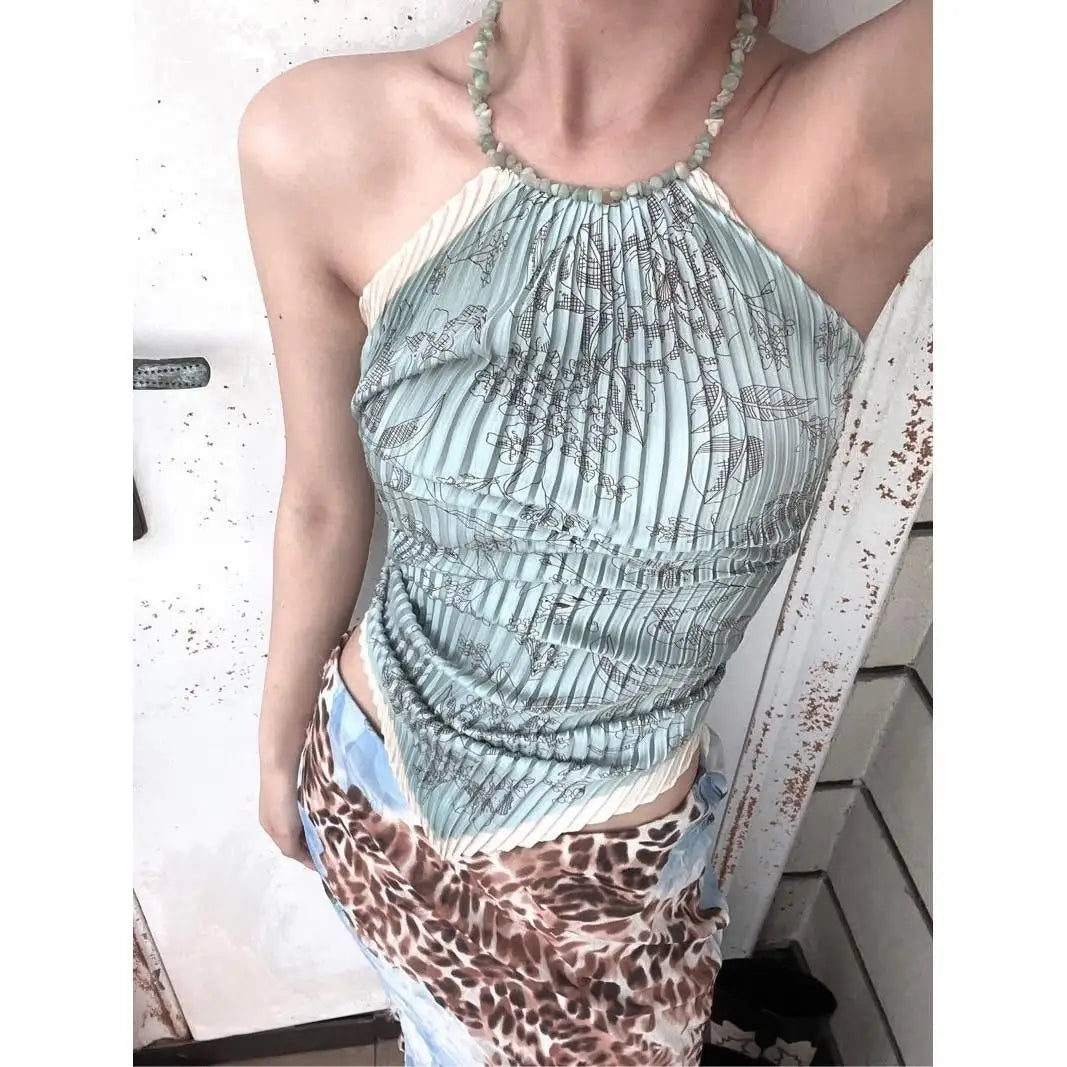 Y2K Backless Lace Tank Top