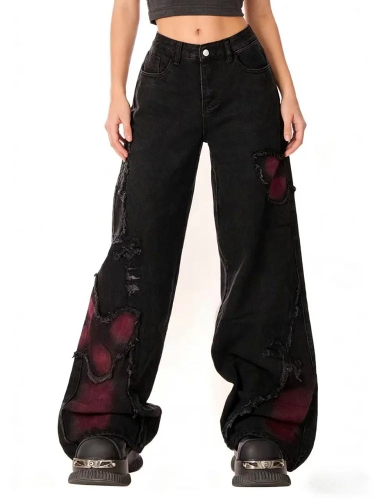 Y2K Baggy Butterfly Jeans