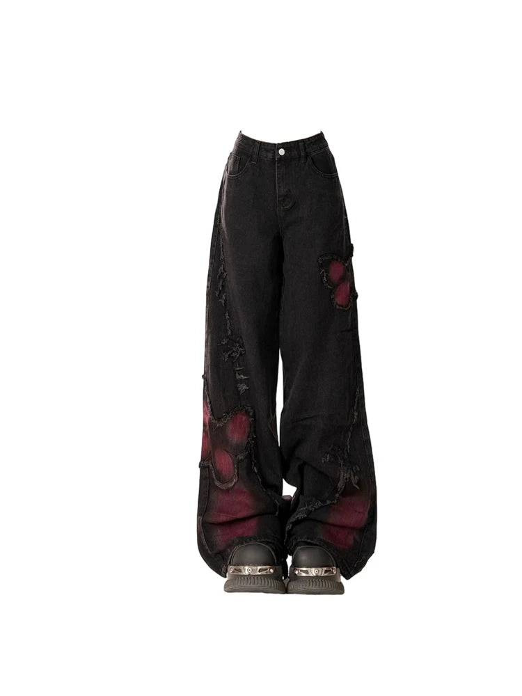 Y2K Baggy Butterfly Jeans