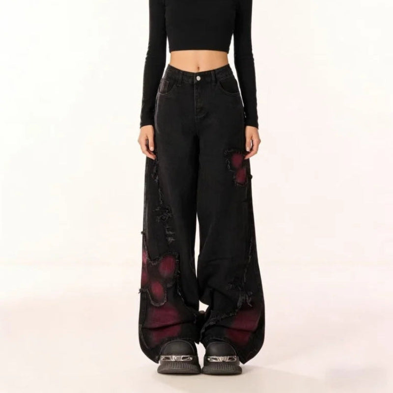 Y2K Baggy Butterfly Jeans