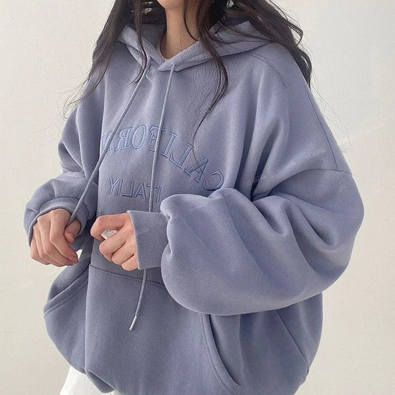 Y2K Baggy Cali Club Womens Hooded Jumper