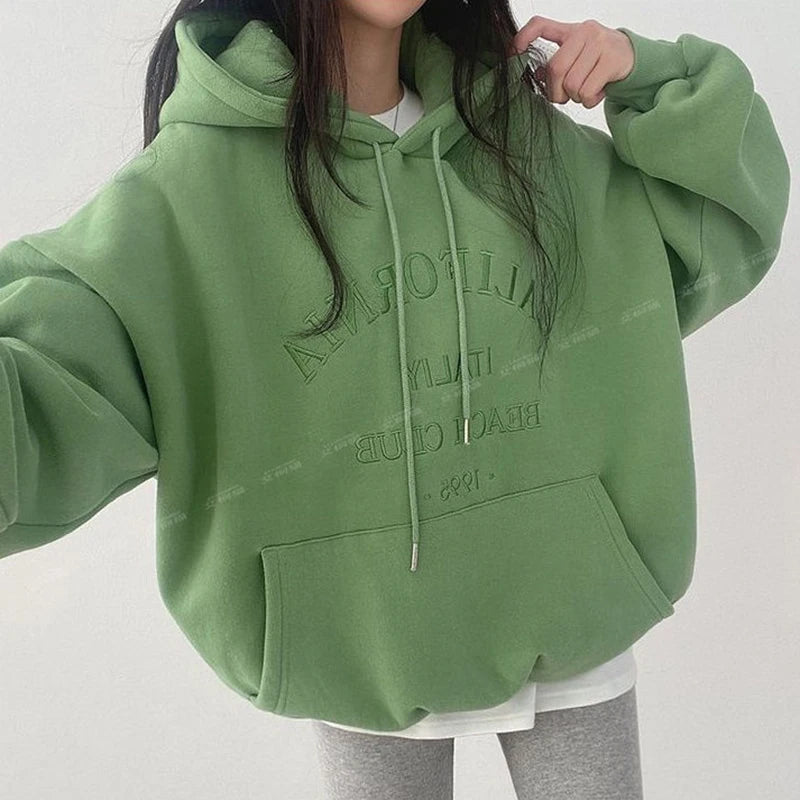 Y2K Baggy Cali Club Womens Hooded Jumper