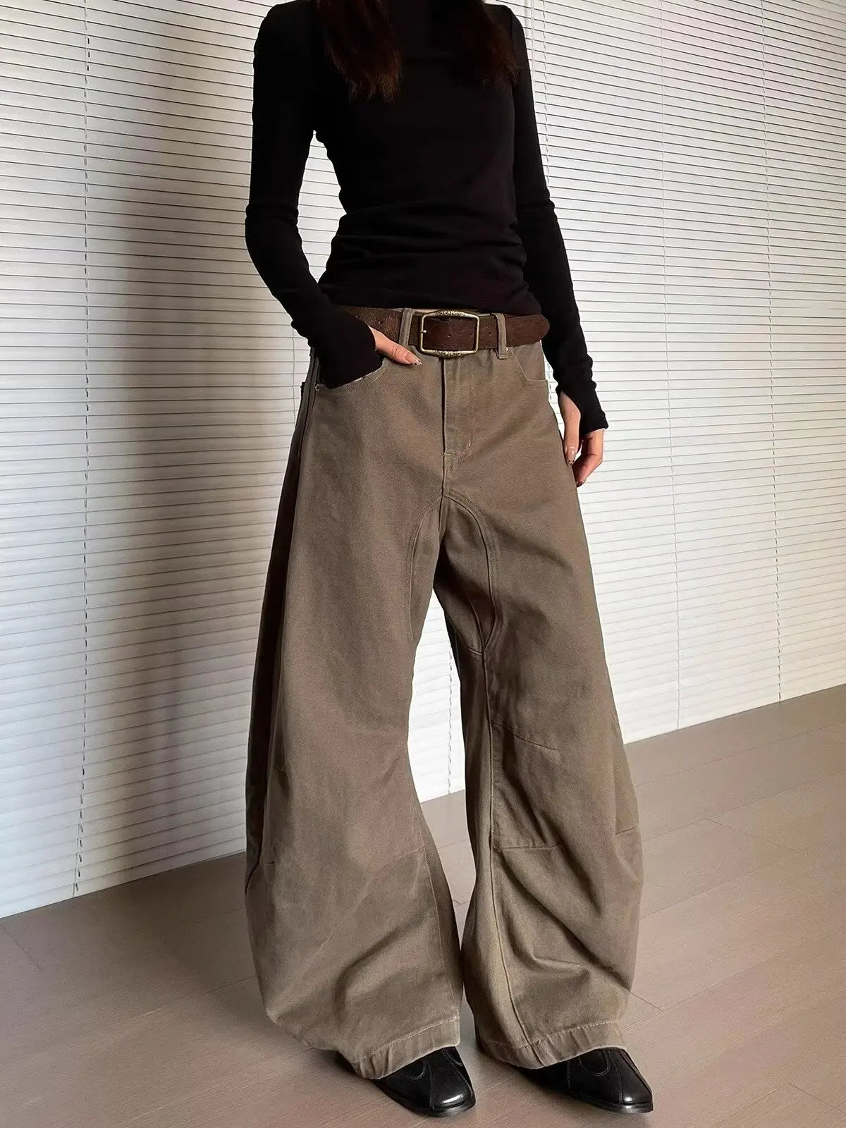 Y2K Baggy Casual Washed Barrel Jeans