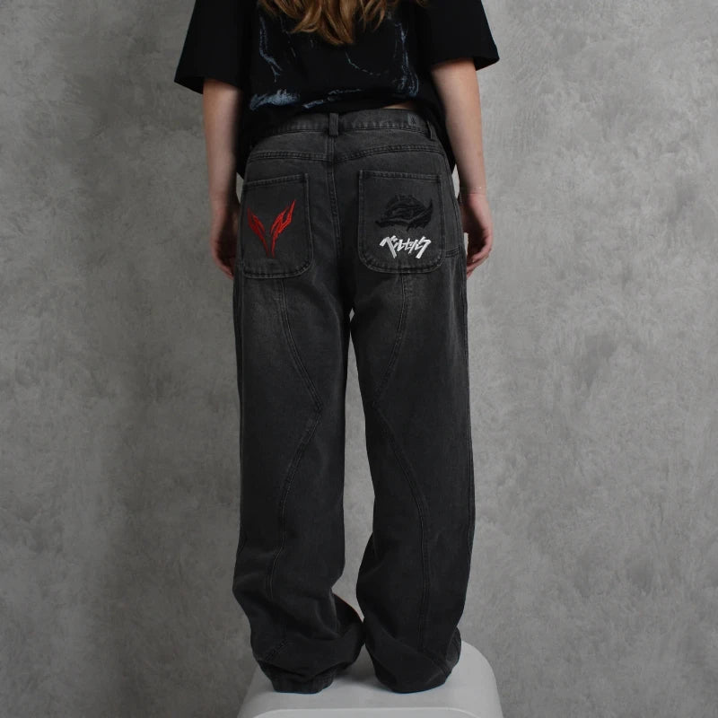 Y2K Baggy Embroidered Jeans