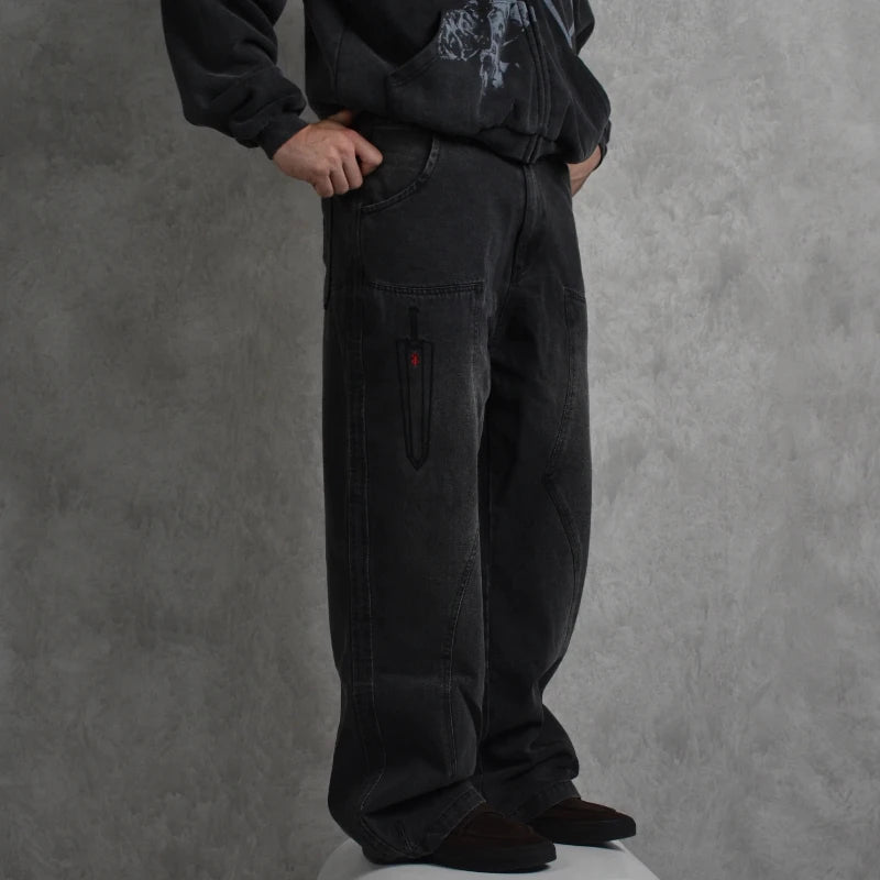 Y2K Baggy Embroidered Jeans