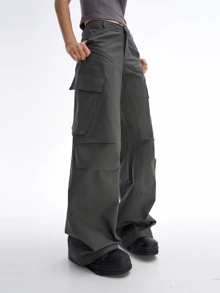 Y2K Baggy Grey Cargo Trousers