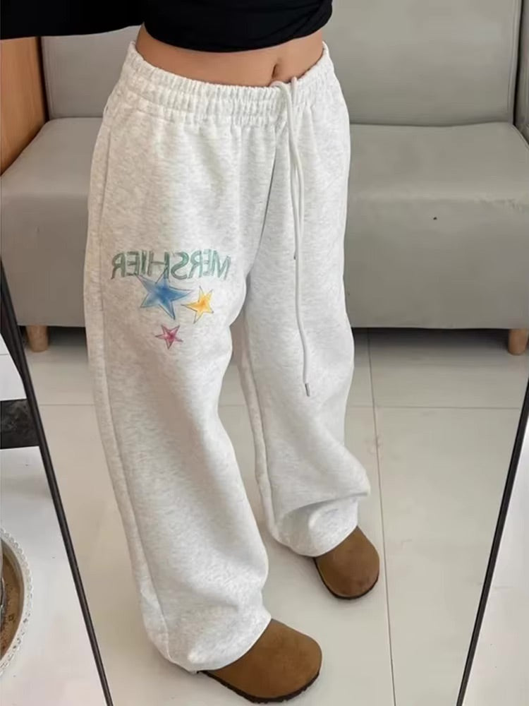 Y2K Baggy Grey Low Rise Sweatpants Jogger Trousers