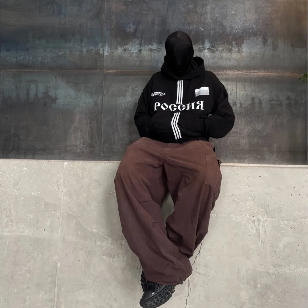 Y2K Baggy Russia Graphic Hoodie