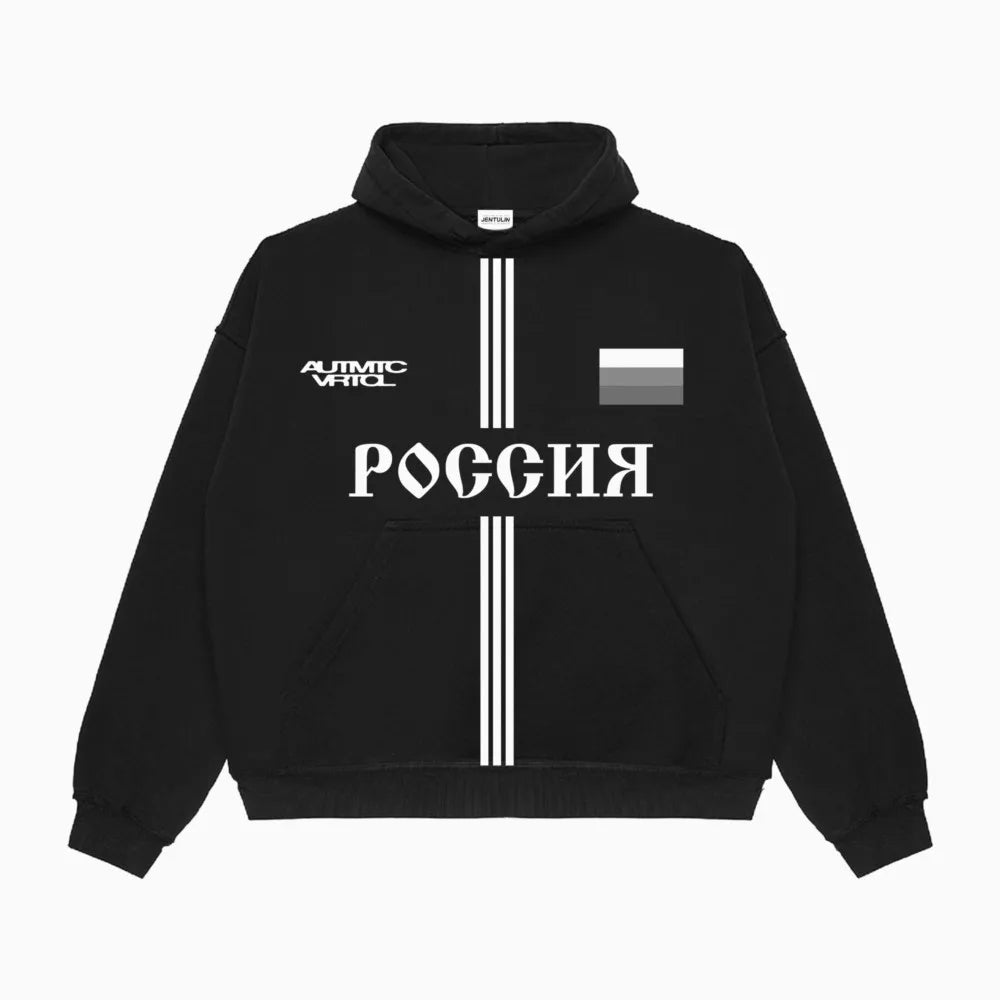 Y2K Baggy Russia Graphic Hoodie