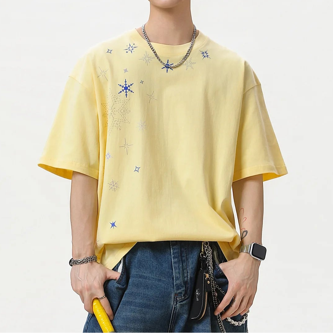 Y2K Baggy Snowflake Rhinestone T Shirt