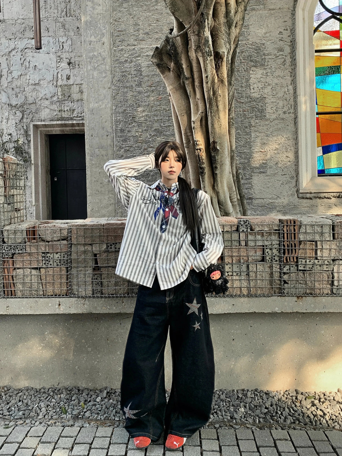 Y2K Baggy Star Embroidered Grunge Denim Jeans